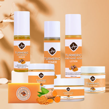 Turmeric Skin Care Product Set Clay Mask Facial Cleanser Face Cream Soap Essence Facial Scrub Lotion