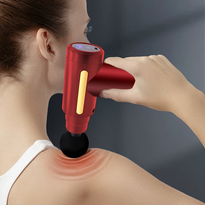 Portable digital fascia gun, convenient electric massager, six-speed adjustable LED display, silent and long-lasting