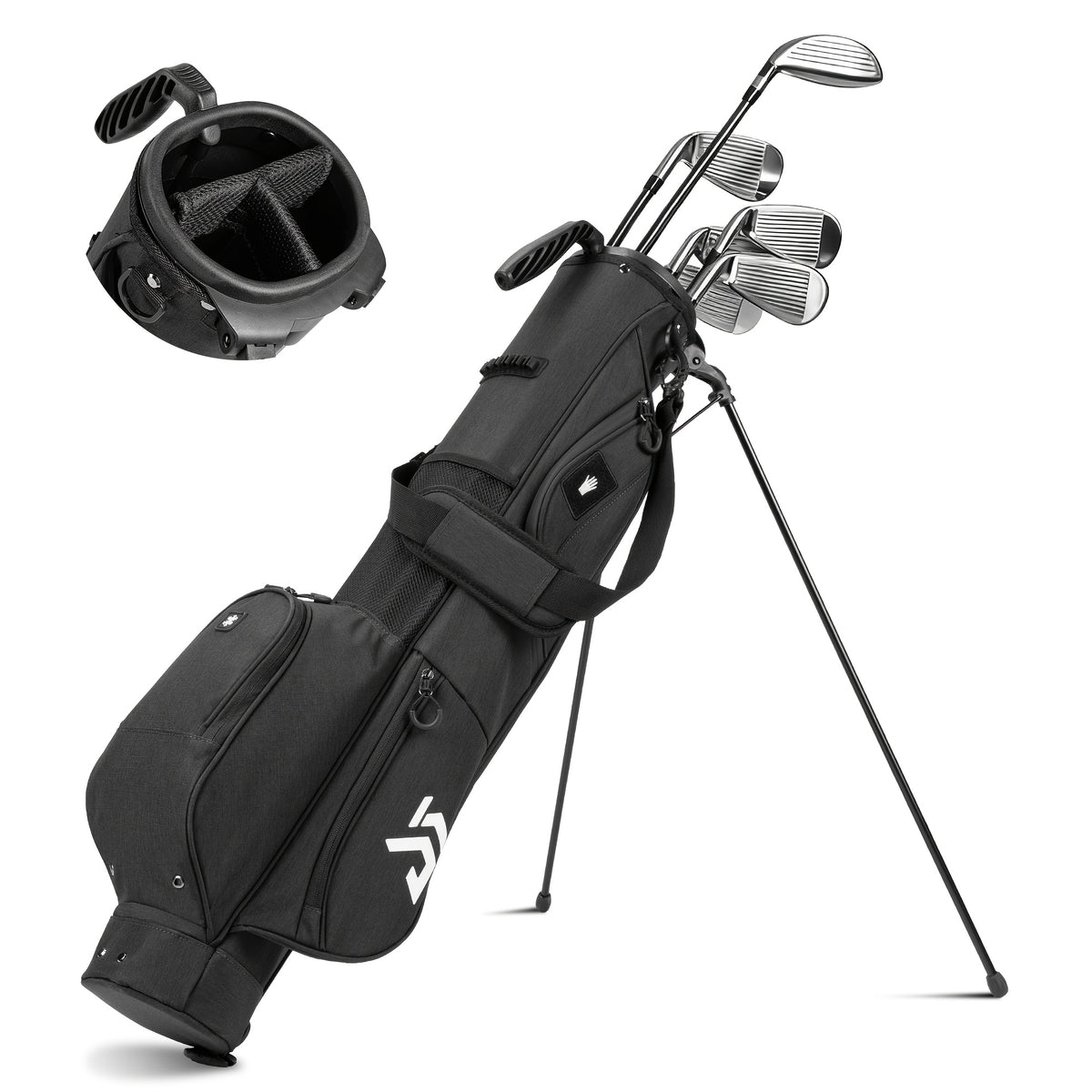Lightweight Golf Stand Bag – 3-Way Divider with Cooler Pocket – Holds 6–8 Clubs – Unisex – Portable Bag for Driving Ranges and Par-3 Courses