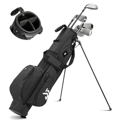 Lightweight Golf Stand Bag – 3-Way Divider with Cooler Pocket – Holds 6–8 Clubs – Unisex – Portable Bag for Driving Ranges and Par-3 Courses