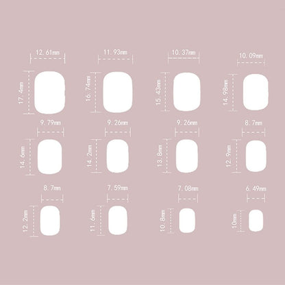 24 Pieces/Set Fashion Short Round Pink Cat Eye Full Cover Fake Nails | French Detachable Salon Nail Tips
