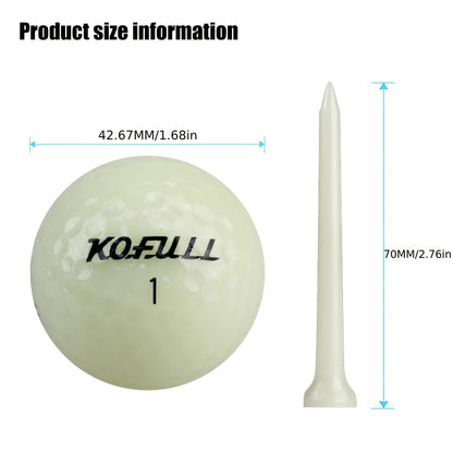 New 6-Piece Fluorescent Golf Set – Includes Fluorescent Golf Balls and 70mm Fluorescent Tees | Durable | and Highly Visible.