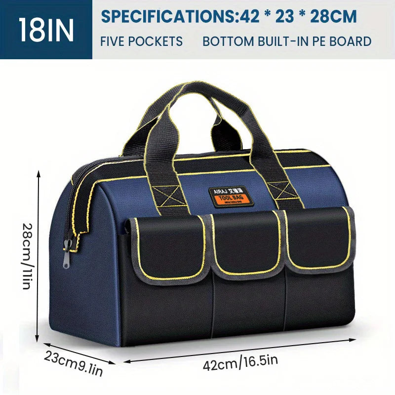 18 Inch Multifunctional Tool Bags 1680D Oxford Cloth Electrician Bags Waterproof and Wear-Resistant High Capacity Storage Bags