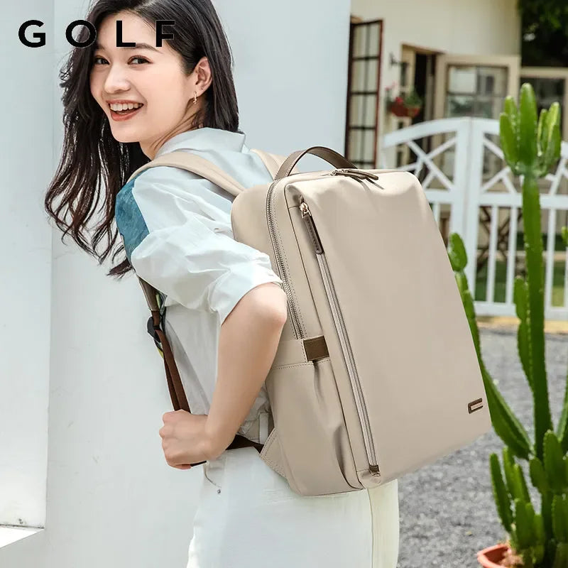 Sac à dos de golf pour femme, couleur unie, en nylon, pour ordinateur portable 15,6 pouces, pour adulte, grande capacité, étanche, mode 2024 