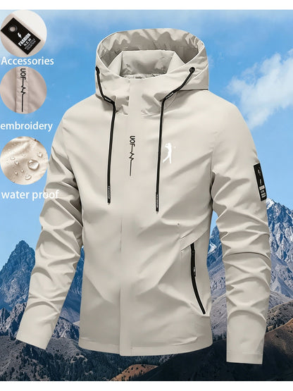 Versatile Waterproof Outdoor/Golf Jacket – Windproof, Hooded, Durable, and Unisex; Perfect for Everyday Wear and Hiking