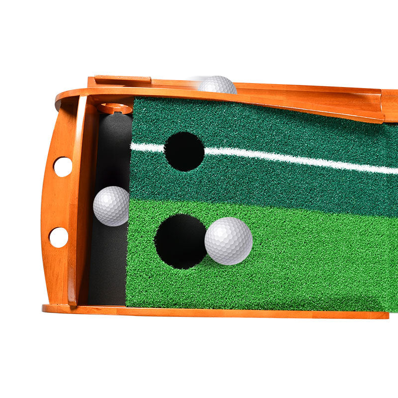 Indoor Golf Putting Green Practice Mat Exerciser W/Auto Ball Return Training Aid