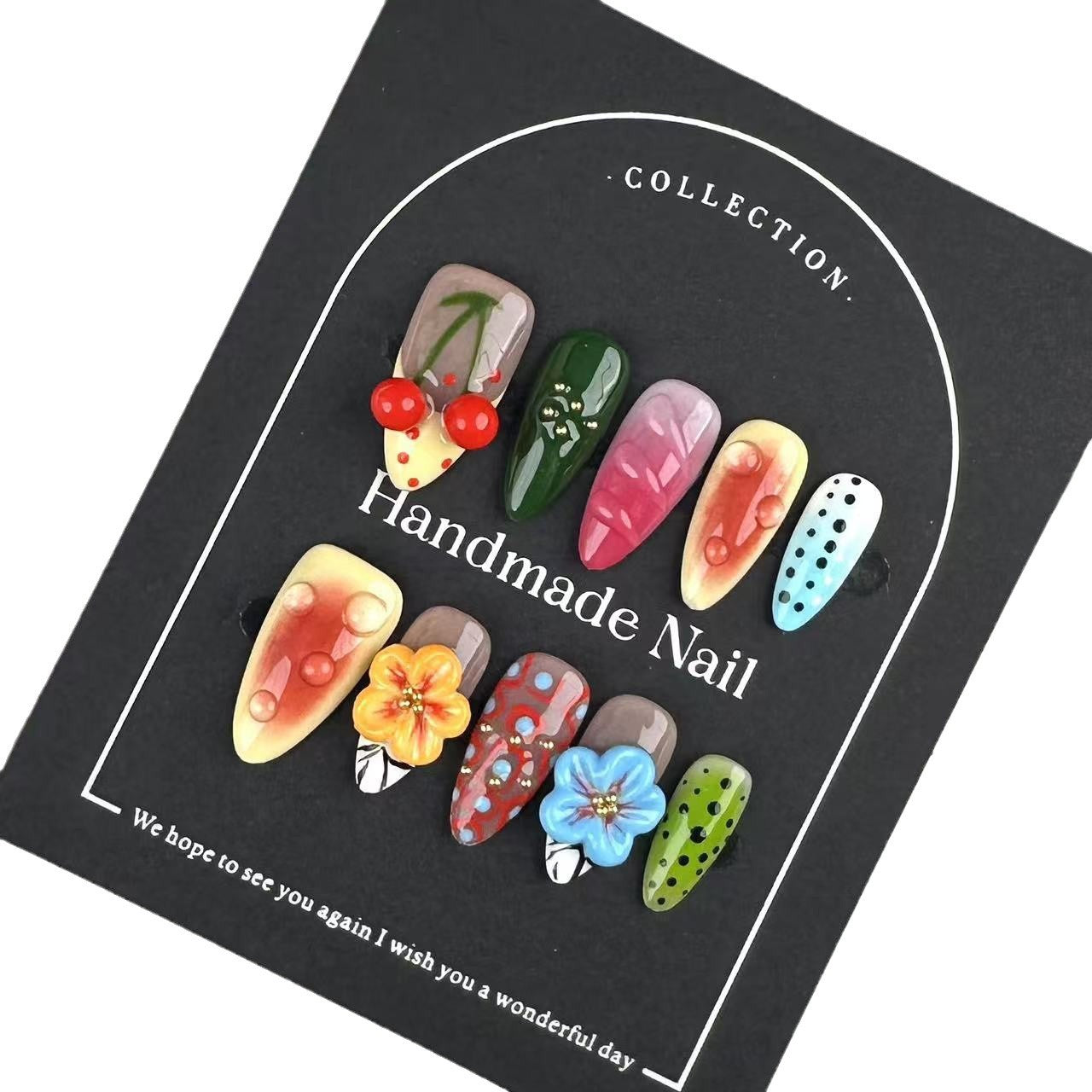 Handmade Nail Tips Wearable Nails   High-End Wearable Nail Art
