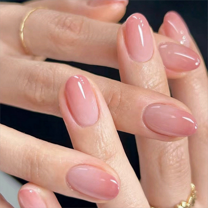 24Pcs/Set Short Oval Wearable False Nails | Women’s Fashion Nail Art