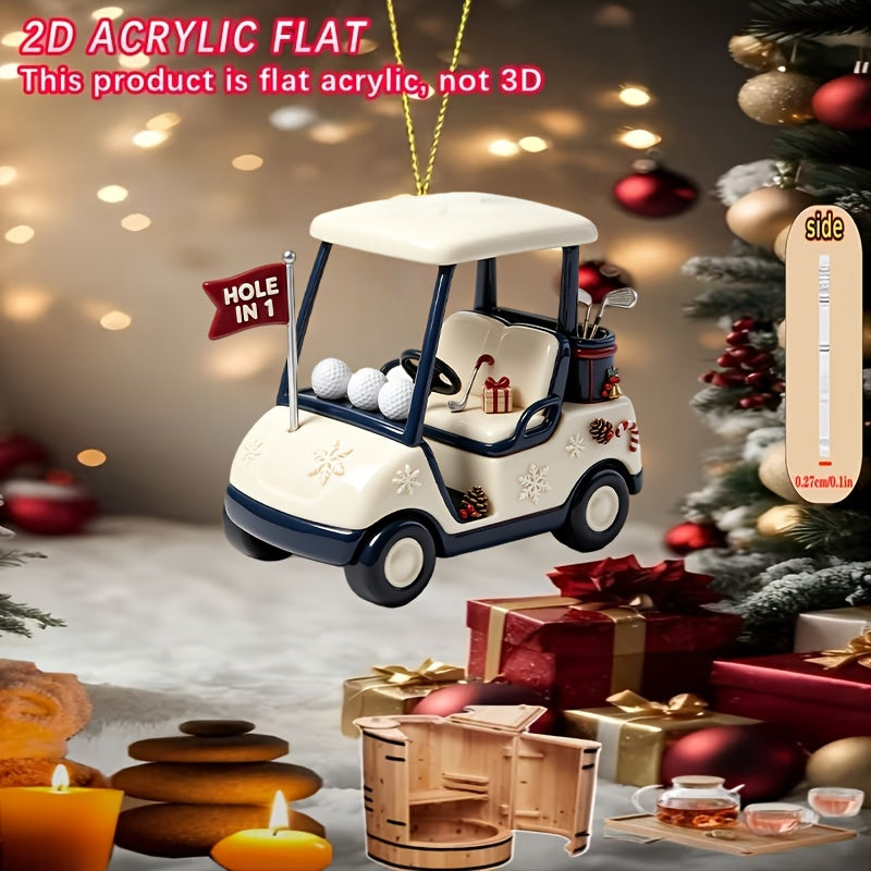 1pc Exquisite and Stylish Decorative Hanging Ornament for Golf Carts – Perfect for Christmas Trees | Room Decor | Gifts | and Holiday Art