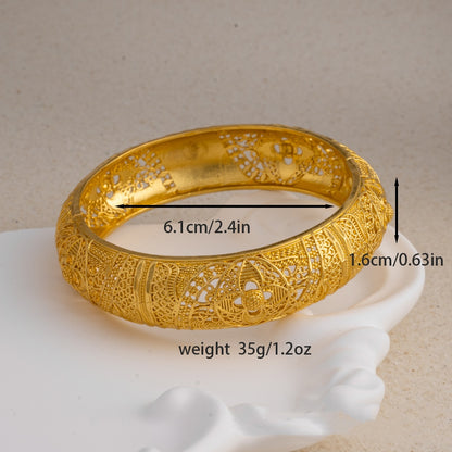 24K Fashion Sand Gold Bangles Women‘s Gold Color Shiny Gorgeous Delicate Bracelet Jewelry Wedding Gifts