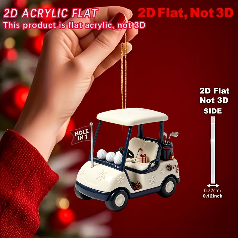 1pc Exquisite and Stylish Decorative Hanging Ornament for Golf Carts – Perfect for Christmas Trees | Room Decor | Gifts | and Holiday Art