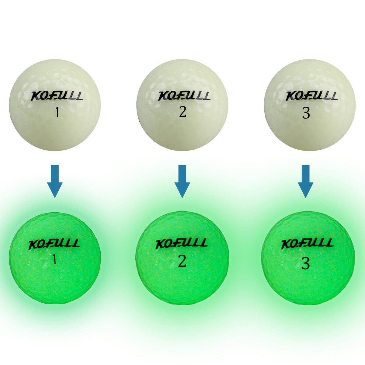 New 6-Piece Fluorescent Golf Set – Includes Fluorescent Golf Balls and 70mm Fluorescent Tees | Durable | and Highly Visible.