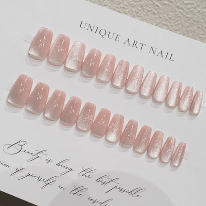24-Piece Cat Eye Press-On Nails | Long Reusable False Nails for Women’s Nail Art