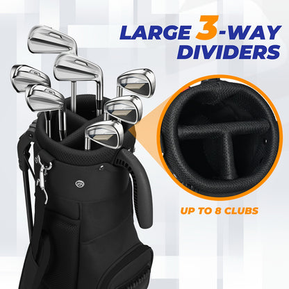 Par-3 Golf Stand Bag – 3-Way Divider, Lightweight & Portable – Suitable for Course and Practice Use