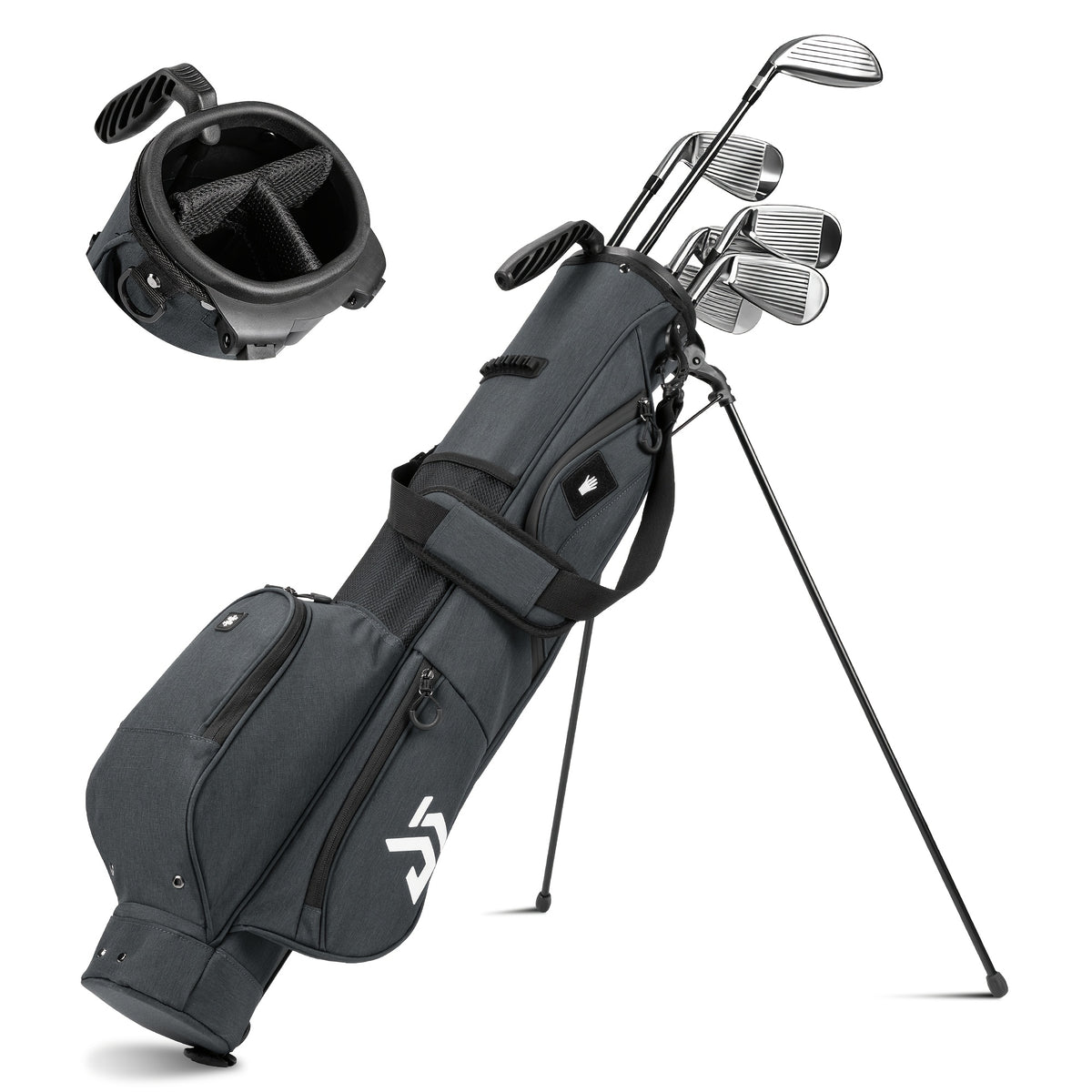 Lightweight Golf Stand Bag – 3-Way Divider with Cooler Pocket – Holds 6–8 Clubs – Unisex – Portable Bag for Driving Ranges and Par-3 Courses