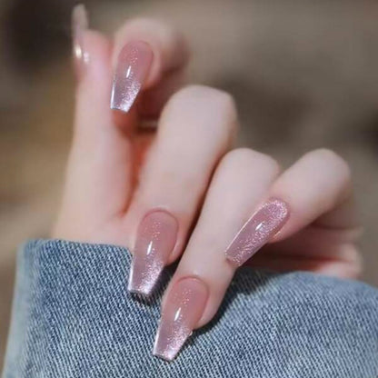 24-Piece Cat Eye Press-On Nails | Long Reusable False Nails for Women’s Nail Art