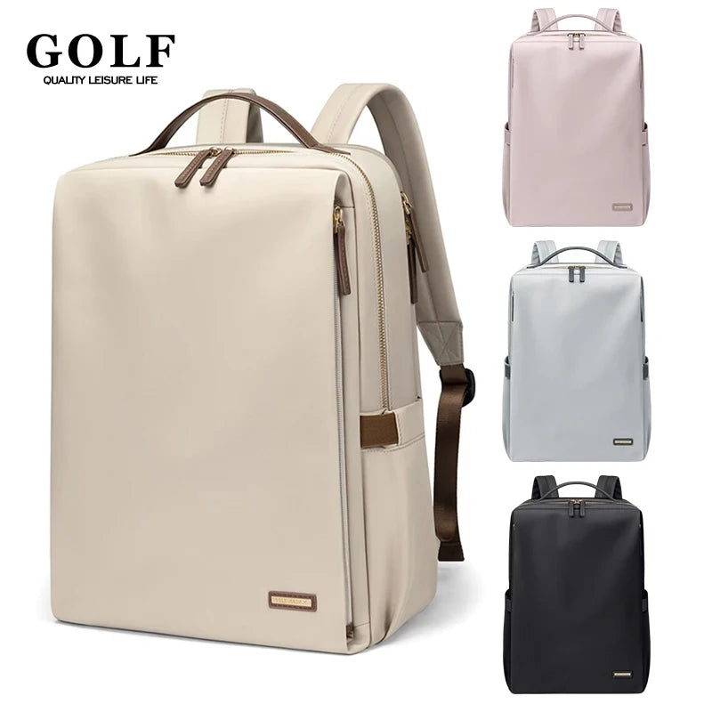 Sac à dos de golf pour femme, couleur unie, en nylon, pour ordinateur portable 15,6 pouces, pour adulte, grande capacité, étanche, mode 2024 