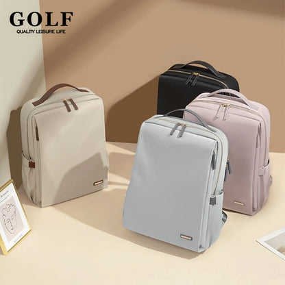 Sac à dos de golf pour femme, couleur unie, en nylon, pour ordinateur portable 15,6 pouces, pour adulte, grande capacité, étanche, mode 2024 