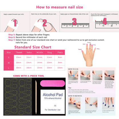 Original 3D Wearable Nails | European-American Almond-Shaped Nail Tips | Pure Hand-Carved Nail Art