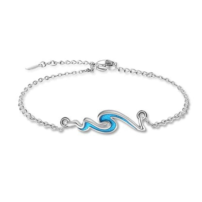 Fashion Blue Wave Geometry Bracelet Charm Women's Bracelet Travel Beach Party Exquisite Jewelry Birthday Gift