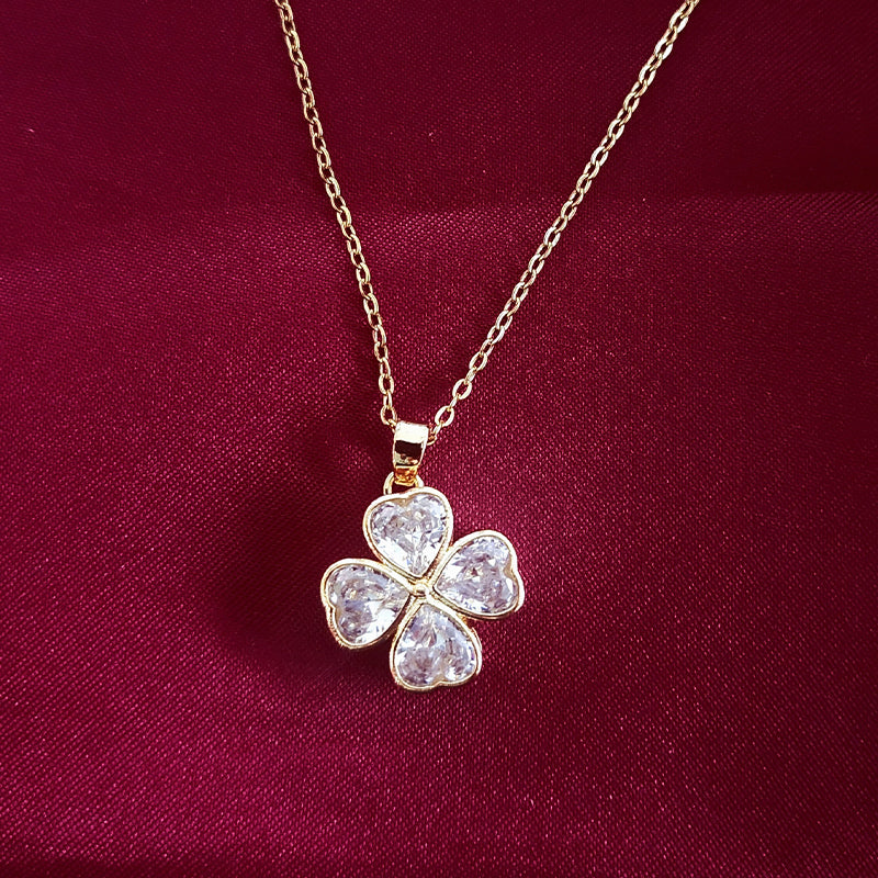 Fashion Lucky Simple Four Leaf Clover For Women Girls Exquisite Elegant Pendant Necklace Temperament Jewelry Gifts