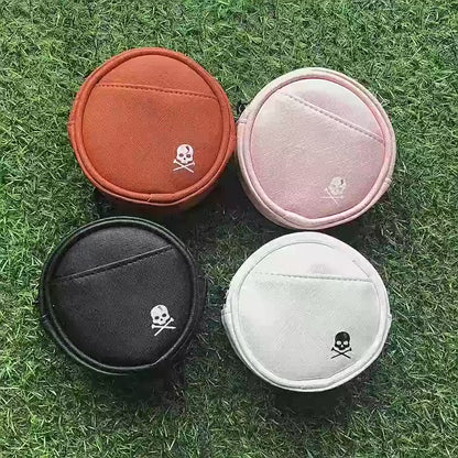 Leather Golf Waist Bag 4 Balls Capacity Protective Golf Storage Case Tee Holder Multi-function Golf Ball Storage Clip Men/Women