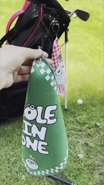 High-Quality Golf Towel, Stylish And Unique, Double-Layered And Durable, with a Retractable Hook, Quick-Drying, Super Absorbent